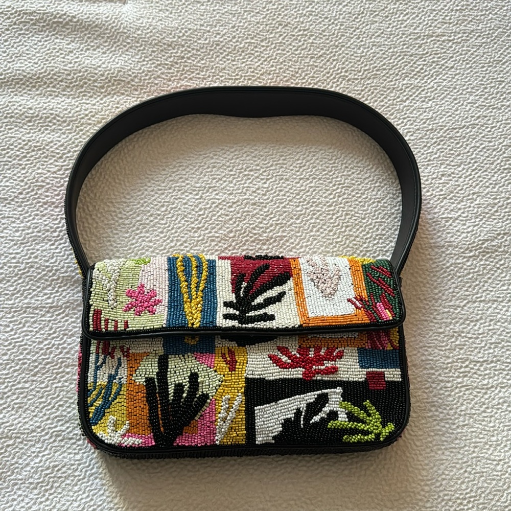 Staud coral bead bag